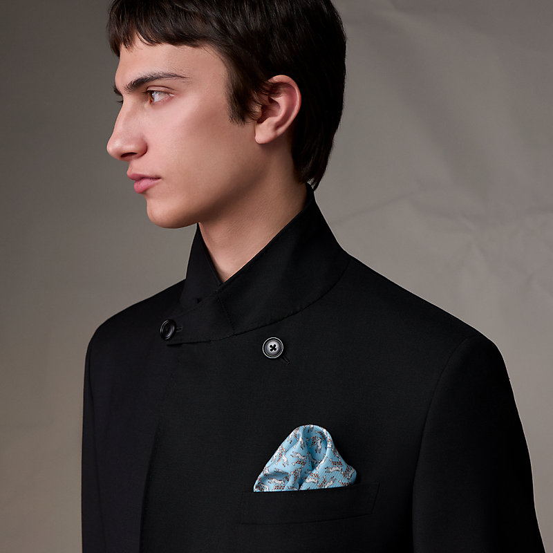 ポケットチーフ 《フリージャンプ》 - グレー | Hermès - エルメス